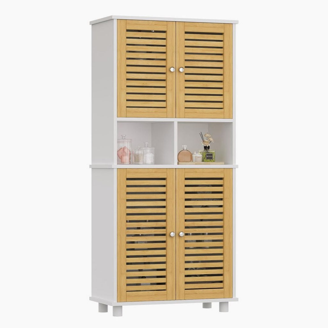 Meuble de Salle de Bain en Bois Massif, Finition Blanc