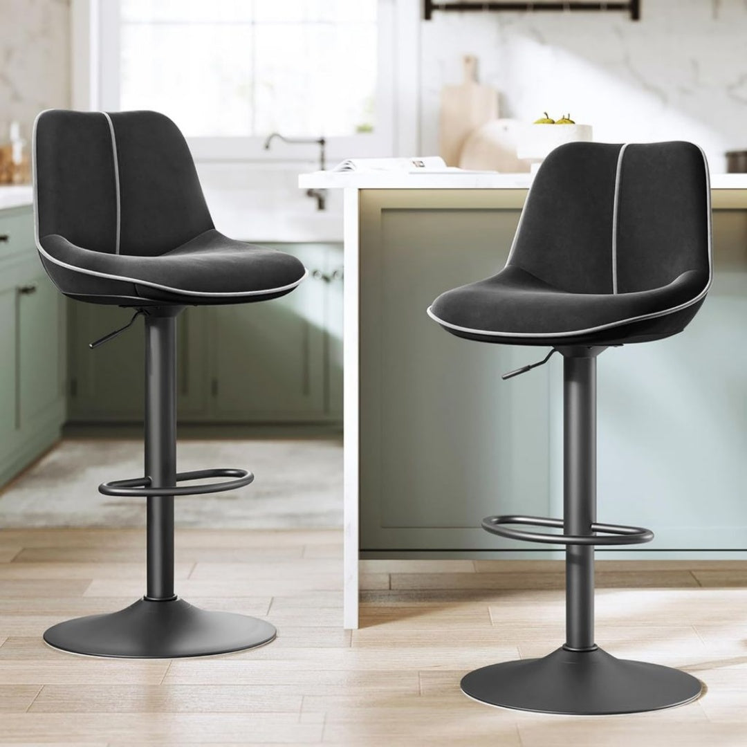 Tabouret de Bar en Contreplaque, Finition Noir